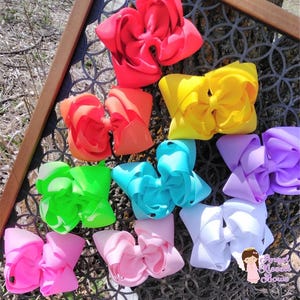 Lazos para el cabello grandes, Lazos para el cabello para niñas, Lazos dobles, Colores a elegir, Lazos para el cabello de 4”