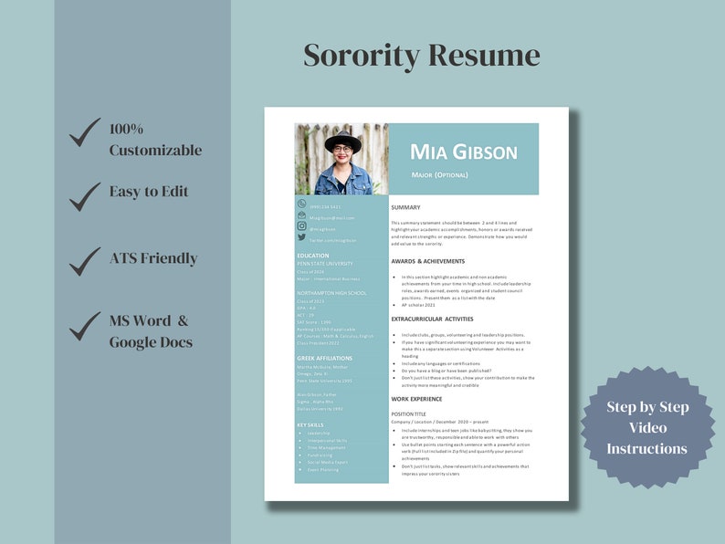 Sorority Resume Template Google - Il 794xN.5016473486 O9gh