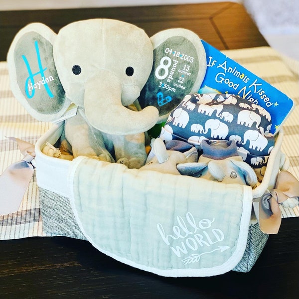 Elephant Baby Basket Etsy