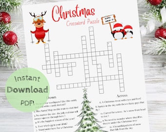 Christmas Crossword Puzzle, Christmas Family Games, Christmas Word Games, Christmas Games for Kids