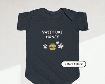 Sweet Like Honey Bodysuit | Bee Jar Shirt | Flower Baby Bodysuit | Comfortable Baby Graphic Gift for New Parents