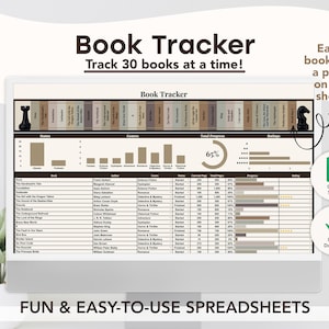 Book Tracker Template (Checkmate Theme) | Reading Log | Book Journal | Google Sheets Spreadsheet | Digital | Editable