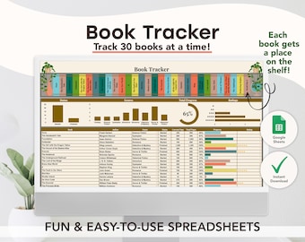 Book Tracker Template (Traveler Theme) | Reading Log | Book Journal | Google Sheets Spreadsheet | Digital | Editable