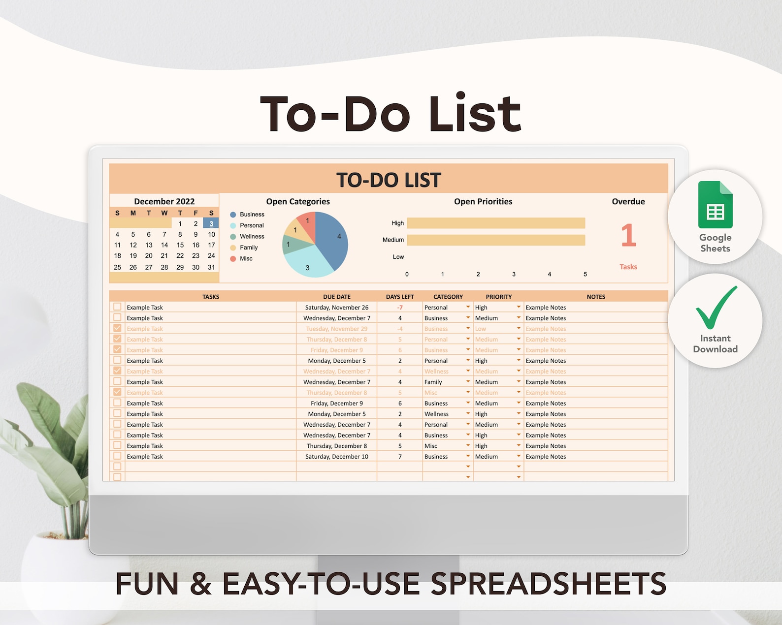 Easy Todo List Template Google Sheets Template Etsy Easy Todo List Template Google Sheets Template Etsy