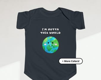 Outta This World Bodysuit | Planet Earth Shirt | Awesome Space Baby Bodysuit | Comfortable Baby Graphic Gift for New Parents