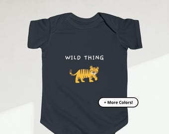 Wild Thing Tiger Bodysuit | Jungle Shirt | Animal Baby Bodysuit | Comfortable Baby Graphic Gift for New Parents