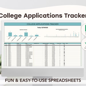 College Applications Tracker | Google Sheets Template | Digital | Editable