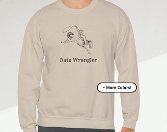 Data Wrangler ronde hals | Overhemd paardcowboy cowgirl | Grappig gegevenssweater | Cadeau voor dataliefhebbers | Shirt met lange mouwen Graphic Data