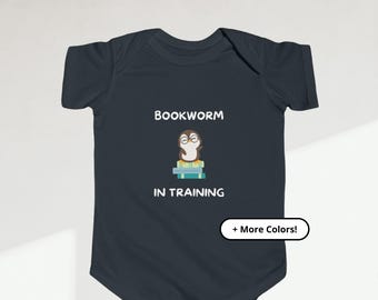 Bookworm in Training Bodysuit | Penguin Books Shirt | Animal Baby Bodysuit | Comfortable Baby Graphic Gift for New Parents