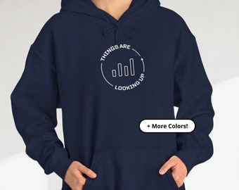 Dingen zijn omhoog kijken hoodie | Sweater met grafiekgrafiek | Grappig gegevenssweater | Cadeau voor dataliefhebbers | Shirt met lange mouwen Graphic Data