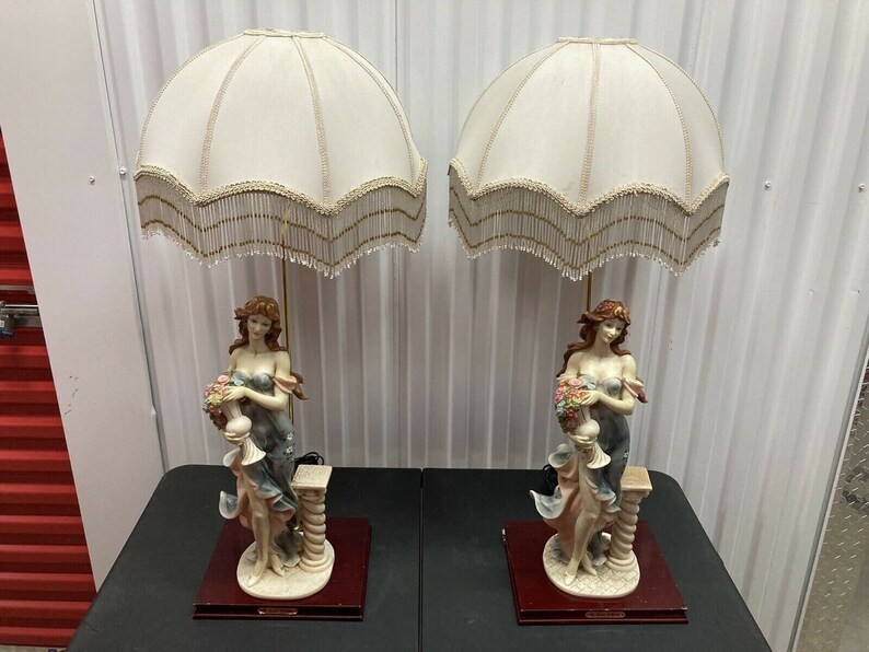 The Crosa Collection Deco 1995 Lady Flower Bouquet Lamp Lamps Etsy