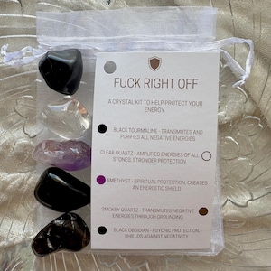 Crystal Kit, F*ck Right Off, Tumbled Stones, Healing Crystals, Gemstone Set, Metaphysical Crystals, Energy Healing, Spiritual Gift