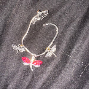 Hot Pink dragonfly bracelet