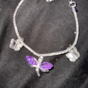 Purple dragonfly bracelet