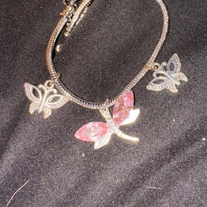 light pink dragonfly bracelet