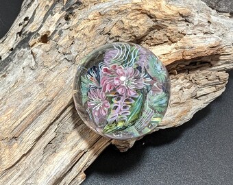 Glass Flower Marble 1.25 inch