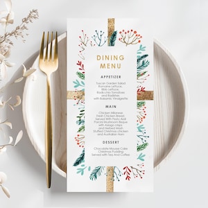 Printable Christmas Menu | Custom Christmas Menus | Instant Download | Printable | Easy to Edit | Beautiful Christmas Menu | CHRISTMAS GIFT