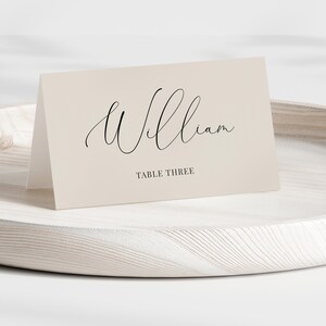 de marque-place de mariage neutre | Cartes de visite personnalisées pour mariage | Téléchargement instantané | Imprimez-vous | Mariage DIY | Marque-places pliés N1