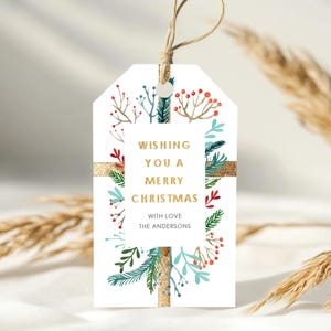 Modello di etichetta regalo di Buon Natale / Etichetta regalo di Natale stampabile / Etichetta bomboniera per le feste / Etichetta regalo di Natale modificabile / REGALO DI NATALE