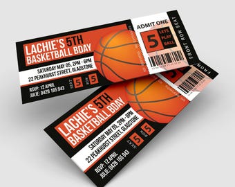 Basketball Ticket Birthday Invitation | Editable Template (Digital Download) #BT1