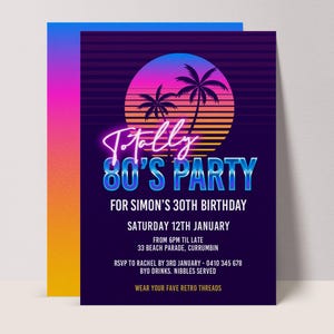 80s party Invitation - Miami vibes