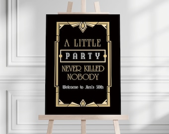 Welcome Sign for Gatsby Party: Editable 1920s Style (Instant Download) #GB6