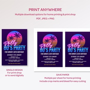 80s Party Invitation: Miami Vibe Neon Birthday Invite Template, Instant Download #80MV bild 6