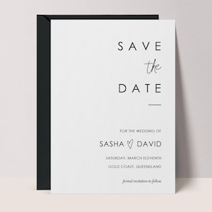 Plantilla minimalista moderna para guardar la fecha / Invitación minimalista para guardar la fecha / Descarga instantánea / Imprimible / Fácil edición / AFECTO