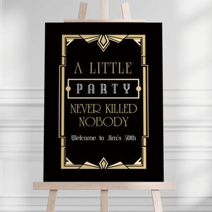 Gatsby Party Custom Signs | Printable 1920s Signage | Welcome Sign | Instant Download | Print Yourself | DIY | GREAT PARTY | Multiple Sizes