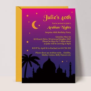 Arabian Nights Birthday Invitation Template | Glamorous Birthday Invitation | Electronic | Instant Download Printable Invite | ARABIAN NIGHT