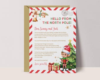 Elf Arrival Letter Template: Printable Christmas Mail From The North Pole, Instant Download #LS6