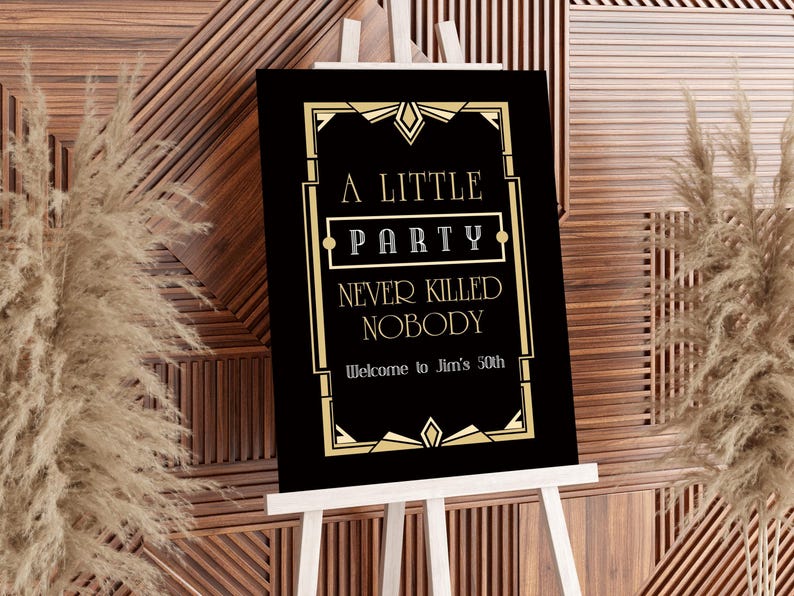 Welcome Sign for Gatsby Party: Editable 1920s Style (instant Download ...