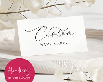 Minimalist Place Cards, Wedding Place Card Templates, Modern Place Card Template, Printable Name Card, Editable Food Card | Folded or Flat