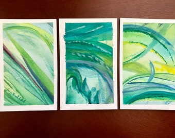 Abstract acrylic cards on Fabriano Artistico 640gsm cotton paper - set 7 of 8