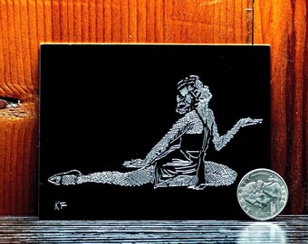 Ballet Dancer Engraving on Anodized Aluminum