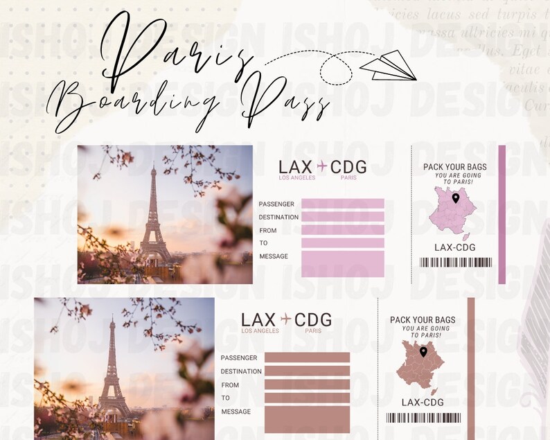Editable Boarding Pass Template Printable Airline Ticket - Etsy