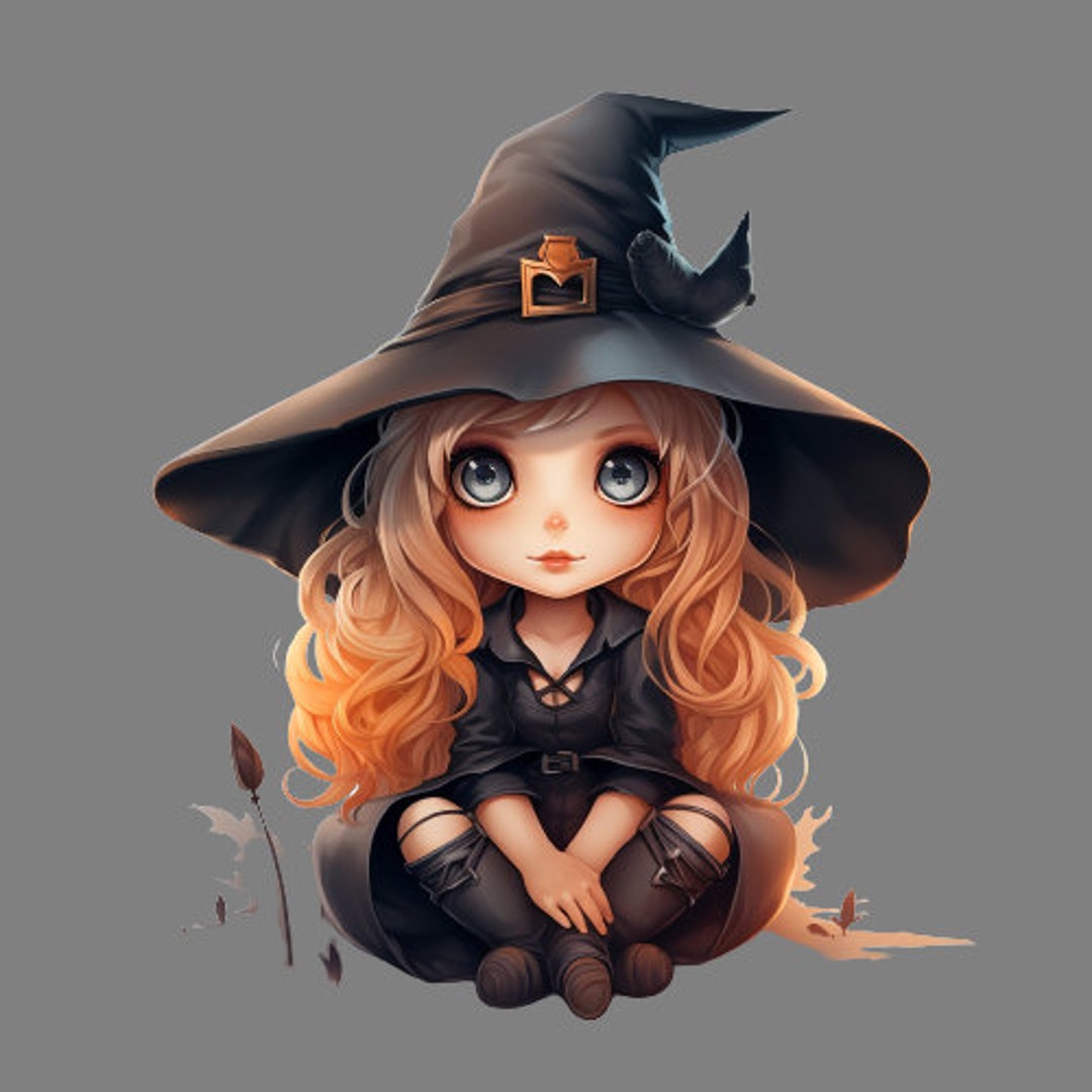 Cute Chibi Style Halloween Witch Etsy