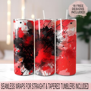 Schwarz-roter Sport-Hintergrund für 20 Unzen Skinny Tumbler | Sublimationsdesign | Gerade & Verjüngt | PNG | Kommerzielle Nutzung inklusive