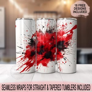 Schwarz-roter Sport-Hintergrund für 20 Unzen Skinny Tumbler | Sublimationsdesign | Gerade & Verjüngt | PNG | Kommerzielle Nutzung inklusive