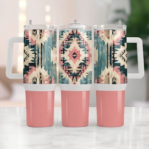 Gobelets pour déshydrateur de 40 oz à motif aztèque du sud-ouest | Conception par sublimation | PNG | Téléchargement instantané | Usage commercial Inclus