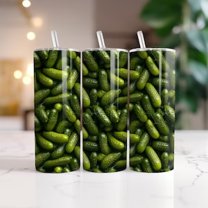 Involucro di sottaceti Baby Dill per bicchieri magri da 20 once / Design a sublimazione / Dritto / PNG / Download istantaneo / Uso commerciale incluso