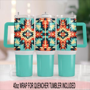 Gobelets pour déshydrateur de 40 oz à motif aztèque du sud-ouest | Conception par sublimation | PNG | Téléchargement instantané | Usage commercial Inclus