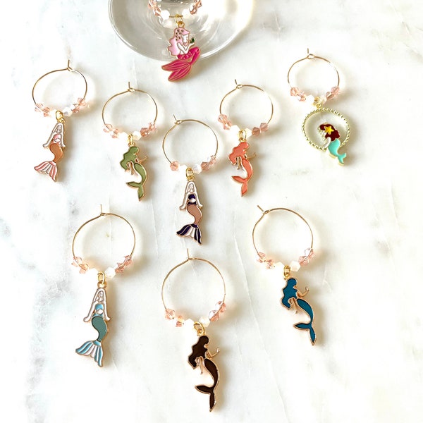 Mermaid wine charms