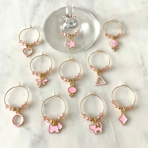 Baby girl themed wine charms