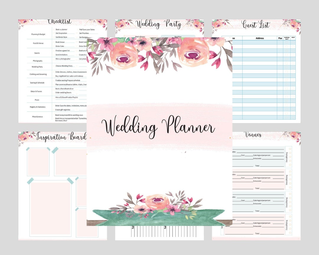 Wedding Planner Printable Printable Wedding Planner Kit - Etsy