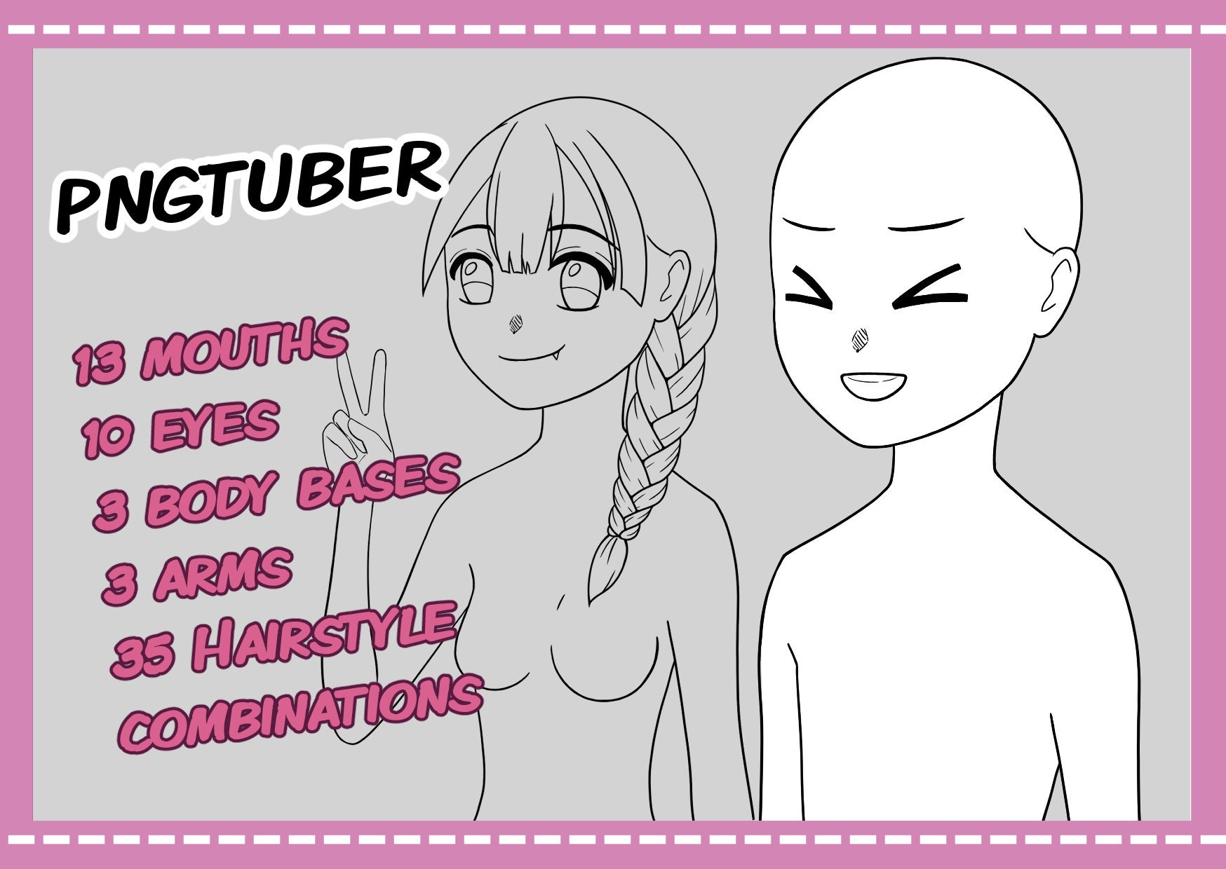 PNGTUBER Base Pack Female and Neutral Base Etsy