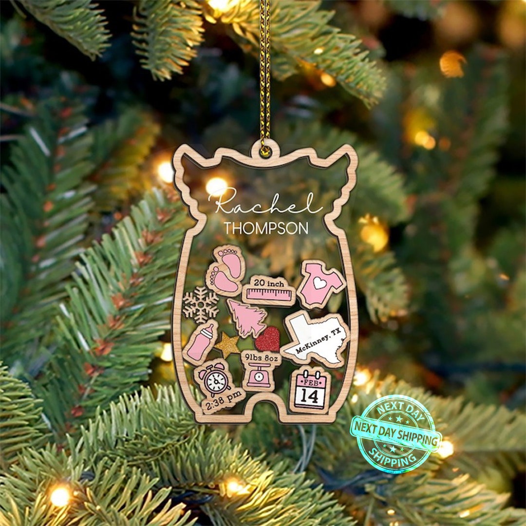 Baby's First Christmas Ornament 2023 Custom Baby Name Etsy