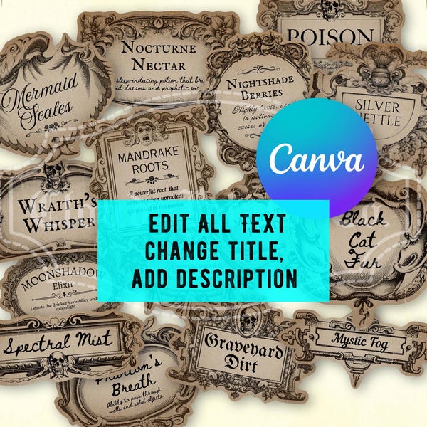 Apothecary Label Template - Etsy
