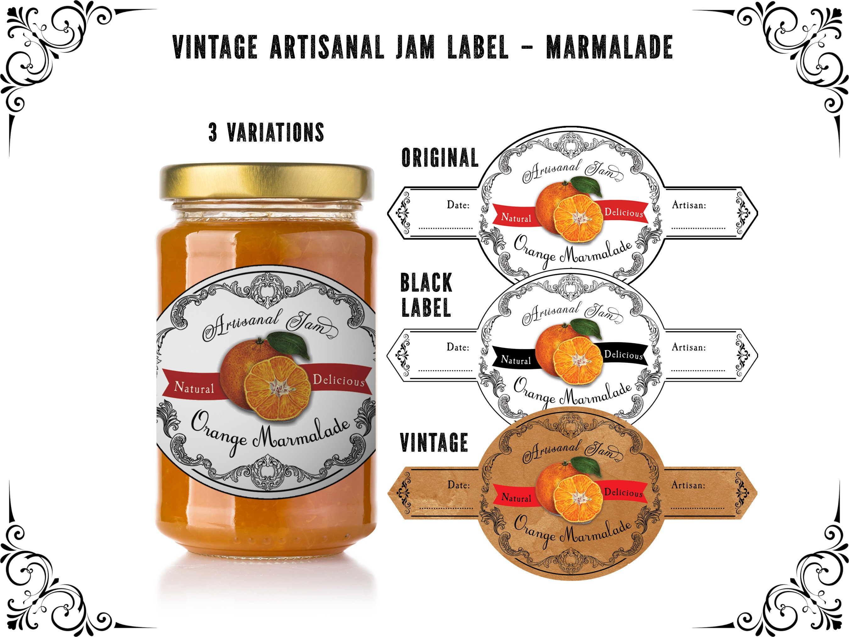 Jam Labels Editable Label for Marmalade Jam Canning Jar Etsy