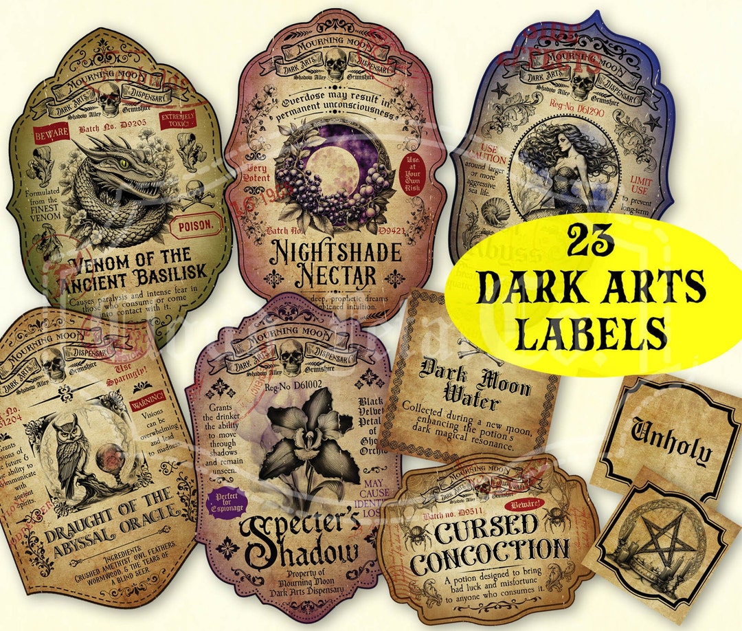 Halloween Potion Labels, Witch Apothecary Printable (digital Download ...